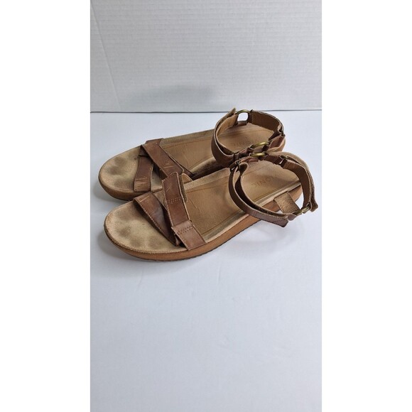 VIONIC Kayan Tan Leather Strappy Orthotic Platform Sandals Sz 11 Comfort Walking - Picture 4 of 9
